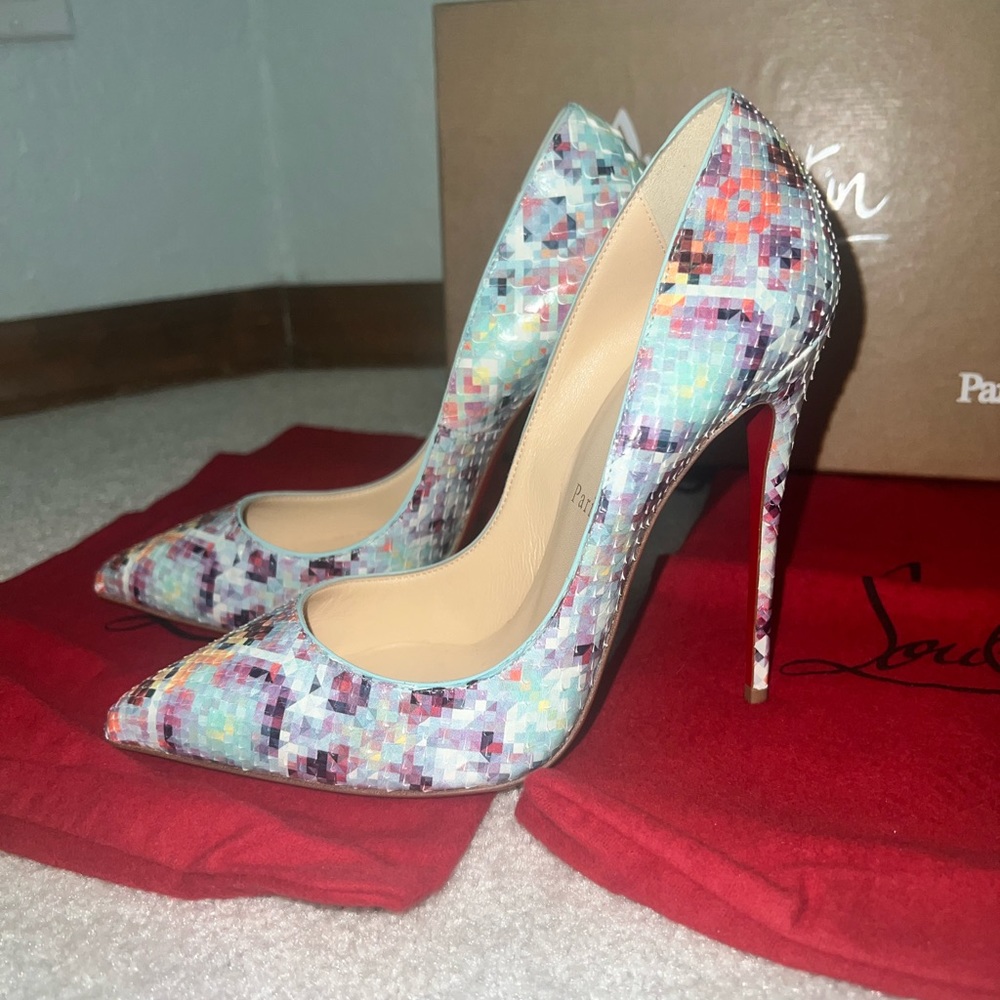 NIB Louboutin pigalle follies 120 python pixel